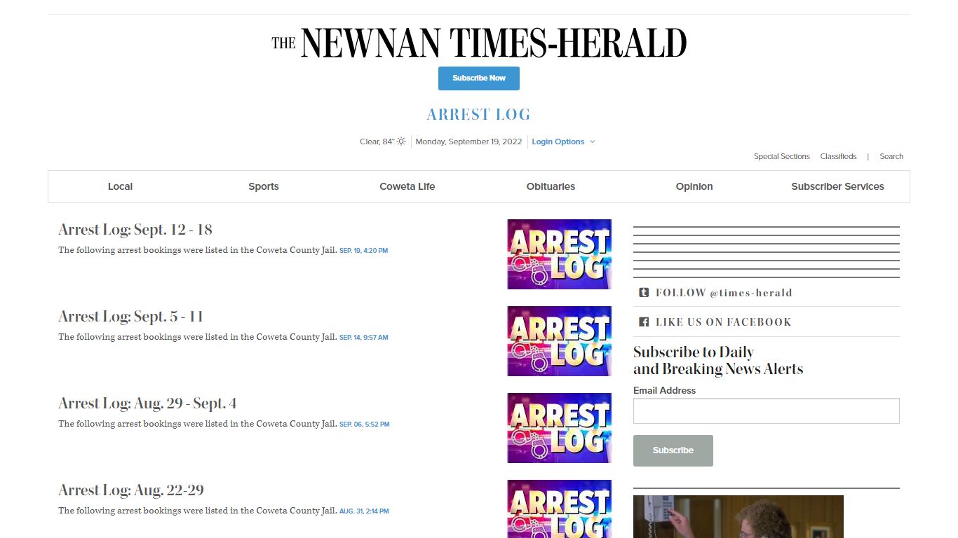 Arrest Log - The Newnan Times-Herald